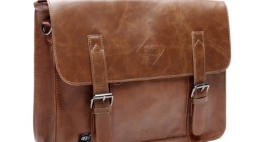 Zebella vintage leather briefcase light brown corner